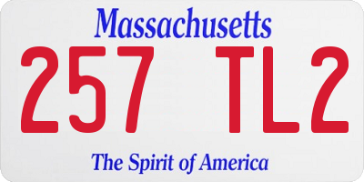 MA license plate 257TL2