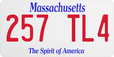 MA license plate 257TL4