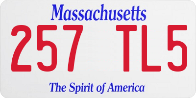 MA license plate 257TL5