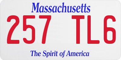 MA license plate 257TL6