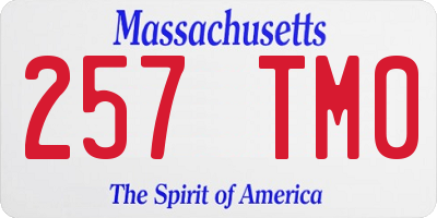 MA license plate 257TM0