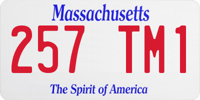 MA license plate 257TM1