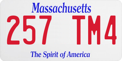 MA license plate 257TM4