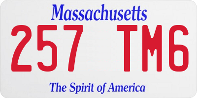MA license plate 257TM6