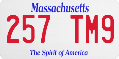 MA license plate 257TM9