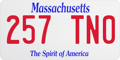 MA license plate 257TN0