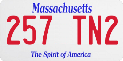 MA license plate 257TN2