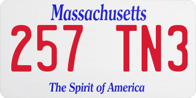 MA license plate 257TN3