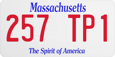 MA license plate 257TP1