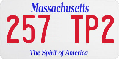 MA license plate 257TP2