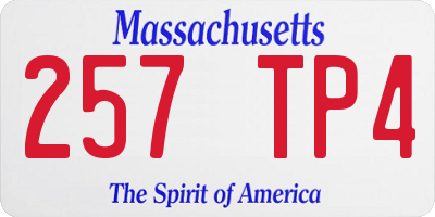 MA license plate 257TP4