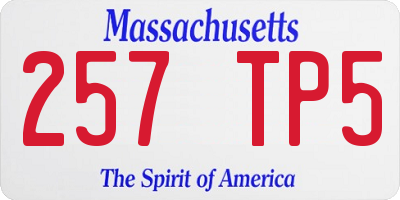 MA license plate 257TP5