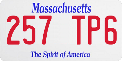 MA license plate 257TP6