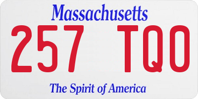 MA license plate 257TQ0