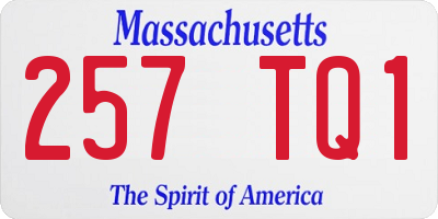MA license plate 257TQ1