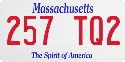 MA license plate 257TQ2