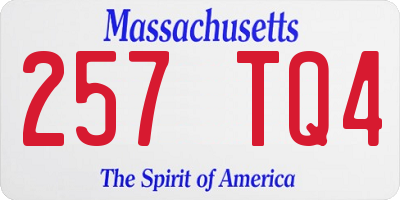 MA license plate 257TQ4