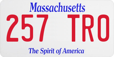 MA license plate 257TR0