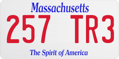 MA license plate 257TR3