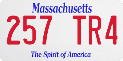 MA license plate 257TR4