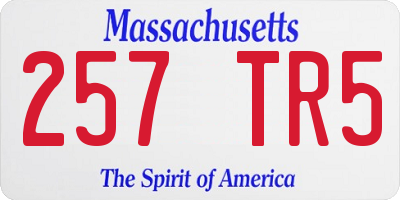 MA license plate 257TR5
