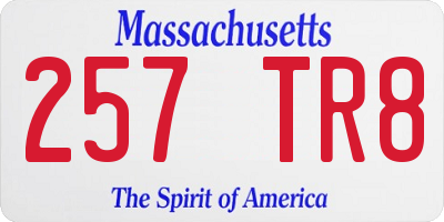 MA license plate 257TR8