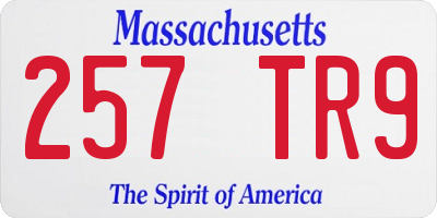 MA license plate 257TR9