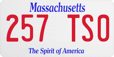 MA license plate 257TS0