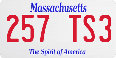 MA license plate 257TS3
