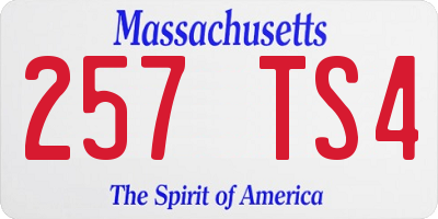 MA license plate 257TS4