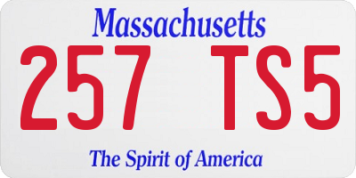 MA license plate 257TS5