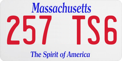 MA license plate 257TS6