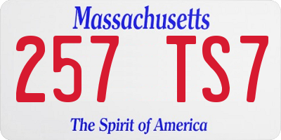 MA license plate 257TS7