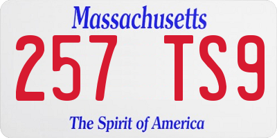 MA license plate 257TS9