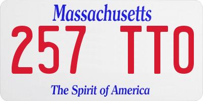 MA license plate 257TT0