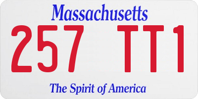 MA license plate 257TT1