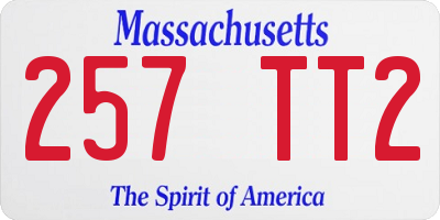MA license plate 257TT2