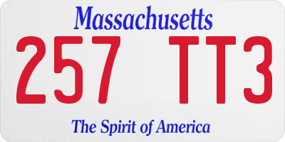 MA license plate 257TT3