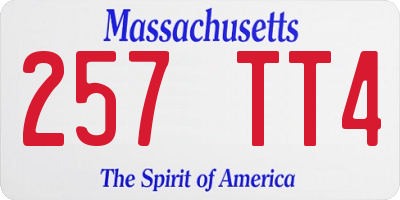 MA license plate 257TT4