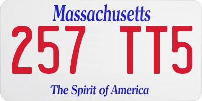 MA license plate 257TT5
