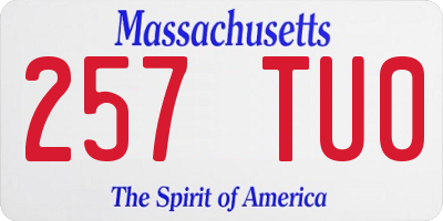 MA license plate 257TU0