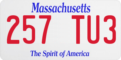 MA license plate 257TU3