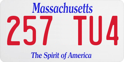 MA license plate 257TU4