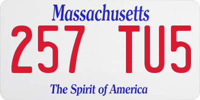 MA license plate 257TU5
