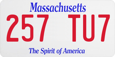 MA license plate 257TU7