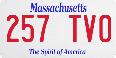 MA license plate 257TV0