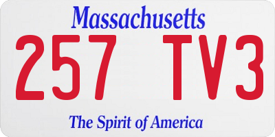 MA license plate 257TV3