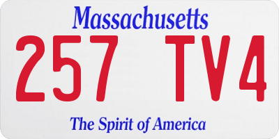 MA license plate 257TV4