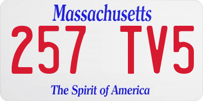 MA license plate 257TV5
