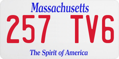 MA license plate 257TV6
